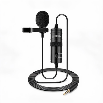 BOYA By-m1 3.5mm Electret Condenser Microphone with 1/4" Adapter for Smartphones, DSLR, Camcorders Microphone