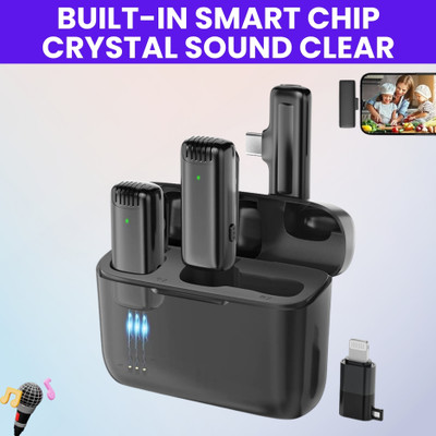 GUGGU J13 Wireless Microphone, Noise Reduction Mic with Charging Case for VloggingG204 Microphone