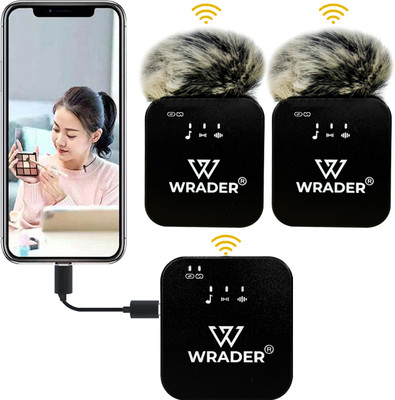 WRADER Dual Mic with Noise Reduction for Video Recording for DSLR Camera Mobile GoPro Microphone