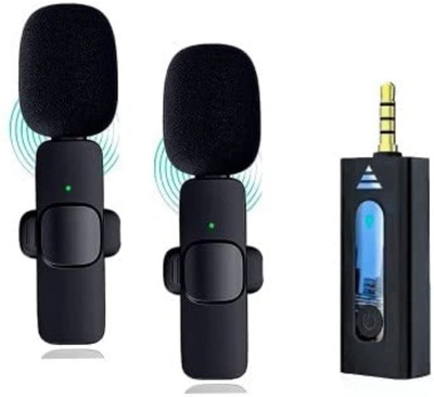 Ratixes K-35 3.5mm Aux Dual Receivers (2 - Mics 1 Input) Wireless Collar Microphone Microphone