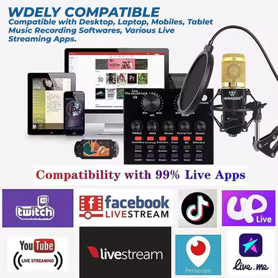 MOOZMOB Professional Condenser Mic Full Setup for Video Recording, Interviews, Podcast Microphone