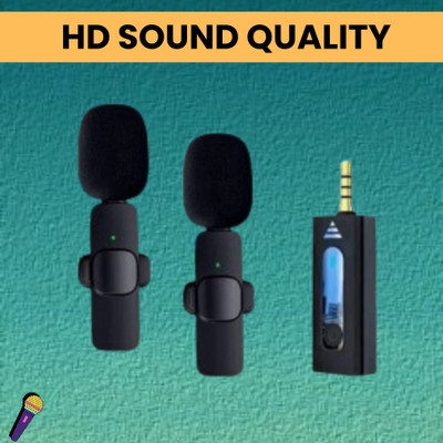 FRONY K35 Wireless Mic With Collar Microphone for YouTube/Vloging/Voice RecordingN378 Microphone