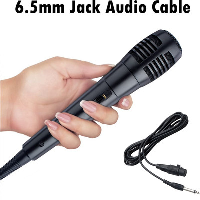 Qaz Dynamic Microphone Karaoke with Wire Mike( 6.5 mm) Unidirectional Vocal Wired Microphone