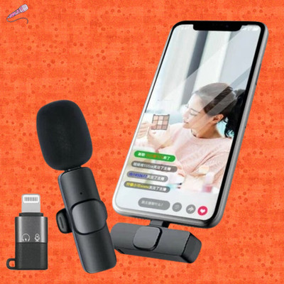 GUGGU K8 Wireless Microphone Mini Portable Recording Clip Mic for Vlogging/YouTubeO70 Microphone