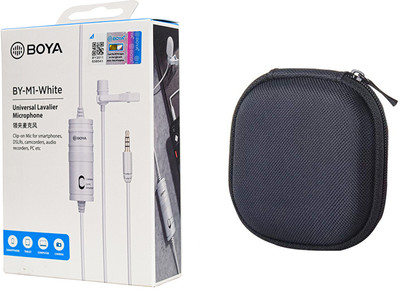 BOYA BYM1 white with Carrying Case Omnidirectional Condenser Microphone