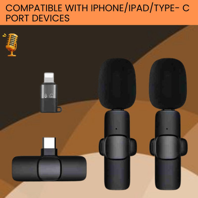 GUGGU K9Dual Wireless Microphone Plug& Bluetooth Collar Mic forLive Stream/YoutubeI126 Microphone