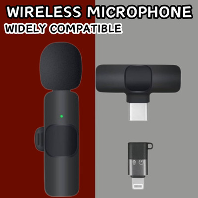 Clairbell K8(Wireless Microphone)Receiver With Recording Clip Mic for Vlogging/YouTubeF12 Microphone