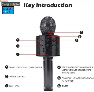 Bygaura A787_WS858 LATEST MICROPHONE Wireless MIC COLOR MAY VARY (PACK OF 1) Microphone