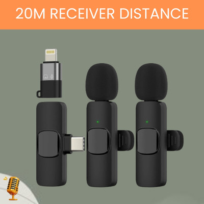 GUGGU K9Dual Wireless Microphone Plug& Bluetooth Collar Mic forLive Stream/YoutubeI218 Microphone