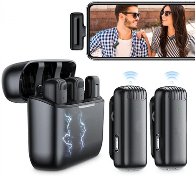 TP PLUS J13 Wireless Mic with Charging Case - One-Click Maximum Level Reduction Microphone