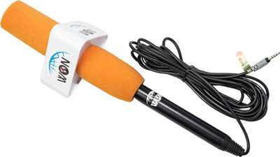 WON Shortgun Media Reporting yellow color mic with triangle mic flag 3.5 mm jack Microphone