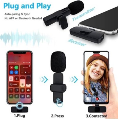 GUGGU YV_K8 Wireless Collar Mic for iPhone/iPAD & Type C Supported Microphone Microphone