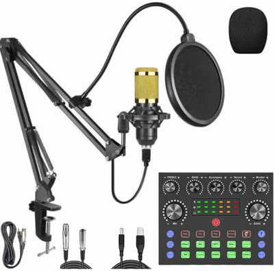 Urban Infotech Microphone Kit with Multifunctional Live Sound Card For Microphone