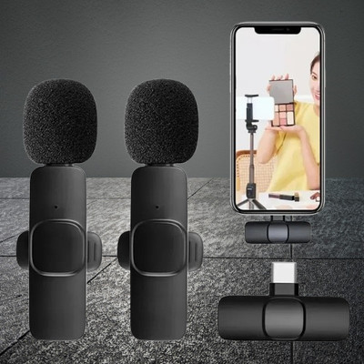 Gentle e kart K9 Dual Wireless Digital Mini Portable Recording Clip Mic with Receiver for All Microphone