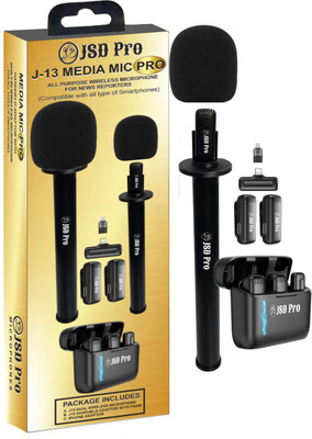 JSD PRO - J13-Media Mic Pro for News Reporters -All Smartphones Compatible Dual Wireless Microphone