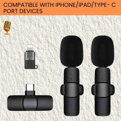 GUGGU K9Dual Wireless Microphone Plug& Bluetooth Collar Mic forLive Stream/YoutubeI376 Microphone