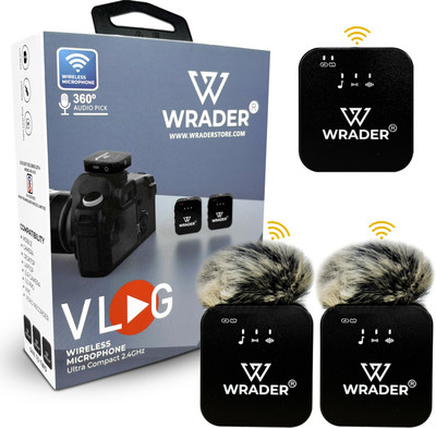 WRADER Wireless Video Recording Mic with Noise Reduction for Mobile, DSLR, PC, Go Pro Microphone