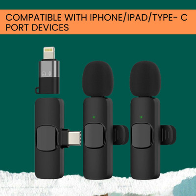 Clairbell K9 Dual (Wireless Microphone) With Bluetooth Mic & Plug for Vlogging/YouTubD468 Microphone