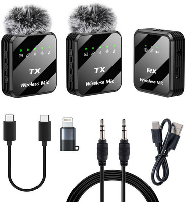 THE MOBILE POINT Wireless Lavalier Mic, 8H Battery Life,for Youtube,Blogging, Dual Channel 2.4G Microphone