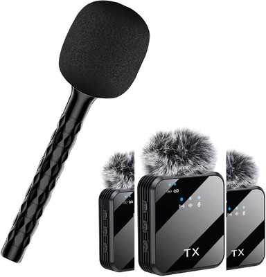 MOOZMOB Microphone Stick with Superior Sound Wireless Mic for Reporting Interviews Vlogs Microphone