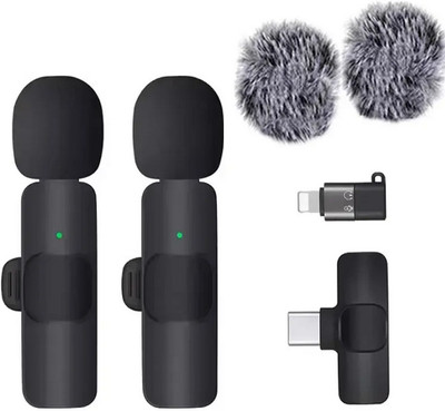 HRYFiNE Wireless Mic for YouTube - Dual Microphone for Youtubers, iOS/Type-C Phone Microphone