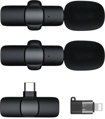 MOOZMOB Professional Grade K9 Collar Mic for Type C Android Smartphones and iOS Phone Microphones(Black)