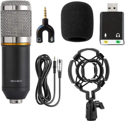 Urban Infotech BM-800 Studio Condenser Microphone Bundle with USB Sound Card Microphone