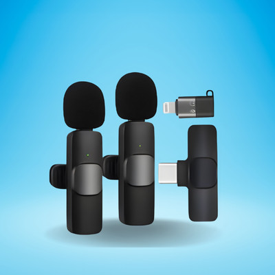 GUGGU K9 Dual Wireless Mic WithCollar Microphone for YouTube &Live Voice RecordingF448 Microphone