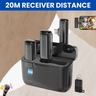 Clairbell J13 Wireless Microphone, Noise Reduction Mic with Charging Case for VloggingH253 Microphone
