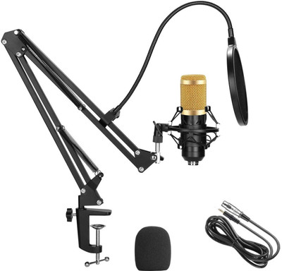 Voltegic Pro Condenser USB Microphone Kit with Adjustable Scissor Arm Stand Microphone