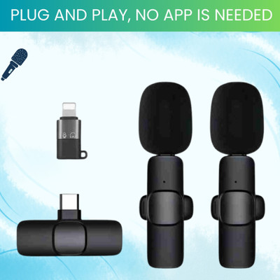 SYARA K9 Dual Wireless Microphone, Bluetooth Collar Mic for Interview/YouTubeU186 Microphone