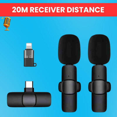GUGGU K9Dual Wireless Microphone Plug& Bluetooth Collar Mic forLive Stream/YoutubeI120 Microphone