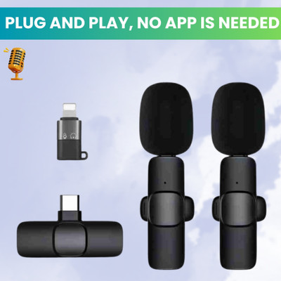 GUGGU K9Dual Wireless Microphone Plug& Bluetooth Collar Mic forLive Stream/YoutubeI318 Microphone