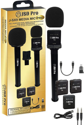 JSD PRO -JSX9-Media Mic for News Reporters -Smartphone/camera Compatible Dual Wireless Microphone