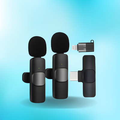 GUGGU K9 Dual Wireless Mic WithCollar Microphone for YouTube &Live Voice RecordingF298 Microphone