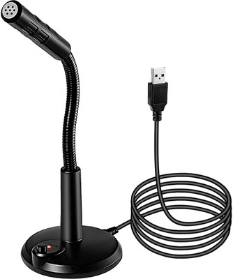 RHONNIUM Mini Condenser Microphone USB Stand Recording Mic For Desktop Laptop Microphone