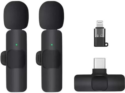 Khatusha Z421 K9 Lapel Dual Wireless Mic Youtube,Vlogging,Recording for iPhone/Android Microphone