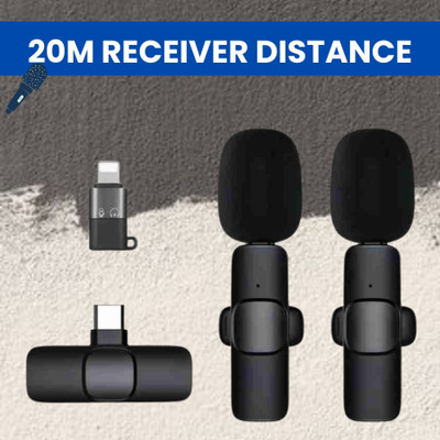 FRONY K9 Dual Wireless Microphone, Bluetooth Collar Mic for Interview/YouTubeO63 Microphone