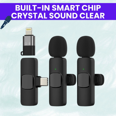 Clairbell K9 Dual Wireless Microphone, Bluetooth Collar Mic for Interview/YouTubeI476 Microphone