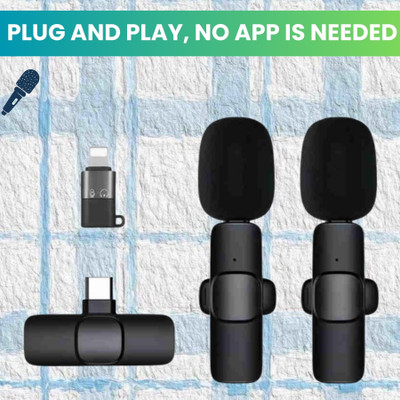 Clairbell K9 Dual Wireless Microphone, Bluetooth Collar Mic for Interview/YouTubeI191 Microphone