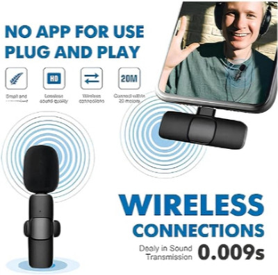 YAROH BX-k8 Type-c Interface Bluetooth Wireless Dual Lavalier Microphone Microphone