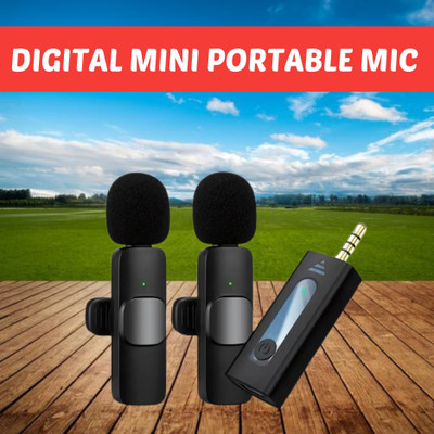 GUGGU K35 (Wireless Microphone) With Collar mic for Interview and VloggingF225 Microphone
