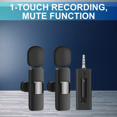 GUGGU K35 (Wireless Microphone) With Collar mic for Interview and VloggingF185 Microphone
