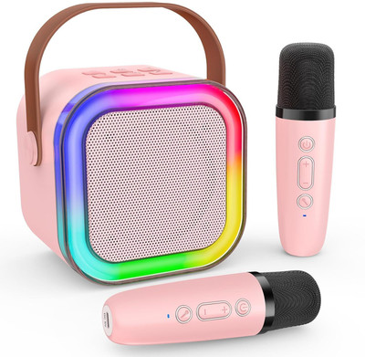 YGM Acoustic Foams - Portable Kids Karaoke Speaker with 2 Mic, 5-6 Hrs Playtime & Voice Changing 5 W Bluetooth Party Speaker(Pink, Stereo Channel)