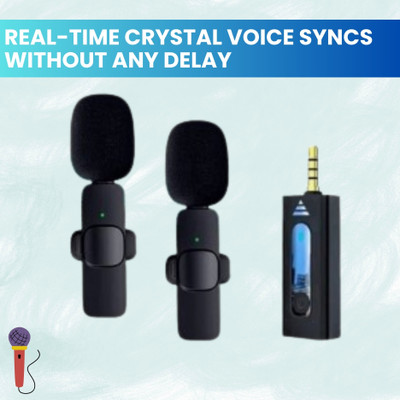 Clairbell K35 Wireless Mic With Collar Microphone forYoutube/Voice Recording/InterviewV418 Microphone