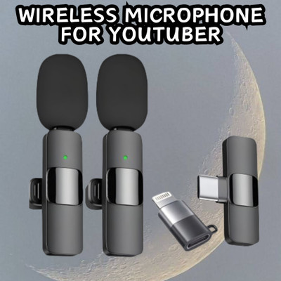 GUGGU K9 Dual (Wireless Microphone)Plug & Bluetooth Collar Mic for YouTub/VloggingD462 Microphone