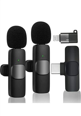 hybite Wireless K9 dual Microphone for Recording Vlog Live Streamingetc Type-C & Iphone Microphone