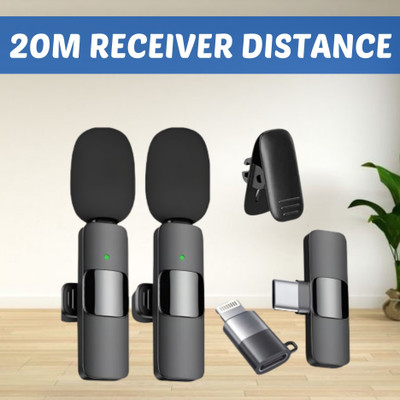 SACRO K9 Dual (Wireless Microphone) Plug & Collar Mic for Live Stream/Vlogging Q297 Microphone