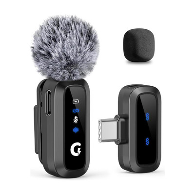 Grenaro Mini Wireless Mic for YouTube, Mic Wireless With Magnetic Patch, Mike Wireless Microphone