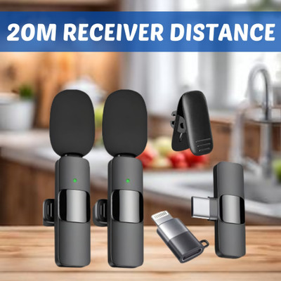 SACRO K9 Dual (Wireless Microphone) Plug & Collar Mic for Live Stream/Vlogging Q131 Microphone